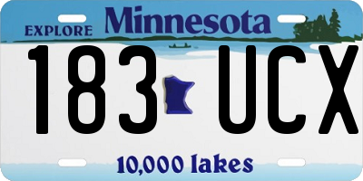 MN license plate 183UCX