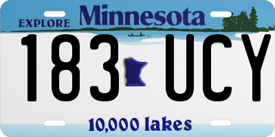 MN license plate 183UCY