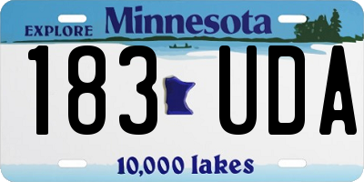 MN license plate 183UDA