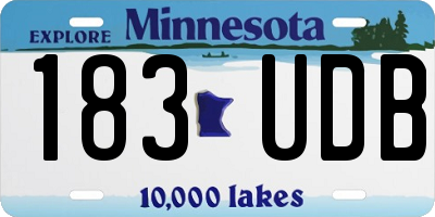 MN license plate 183UDB