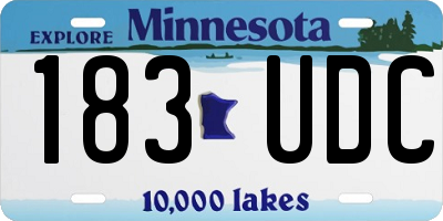 MN license plate 183UDC