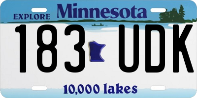MN license plate 183UDK