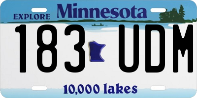 MN license plate 183UDM