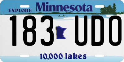 MN license plate 183UDO