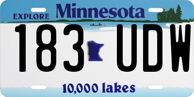 MN license plate 183UDW