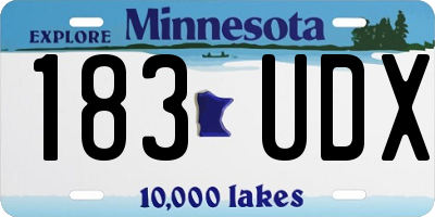 MN license plate 183UDX