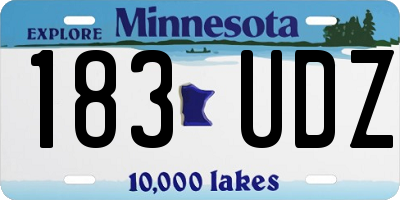 MN license plate 183UDZ