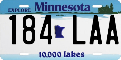 MN license plate 184LAA
