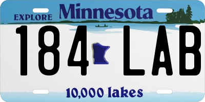 MN license plate 184LAB