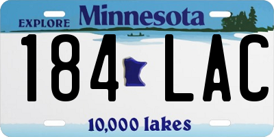 MN license plate 184LAC
