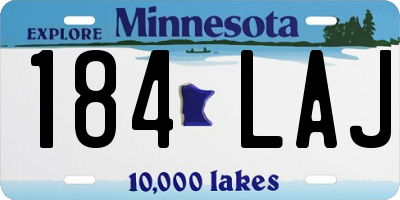 MN license plate 184LAJ