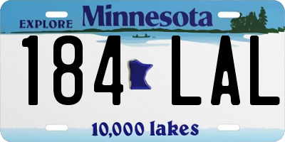 MN license plate 184LAL