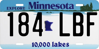 MN license plate 184LBF