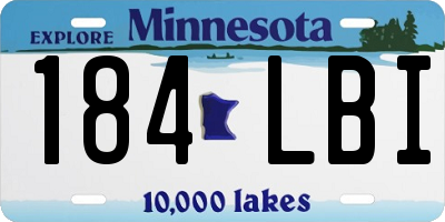 MN license plate 184LBI