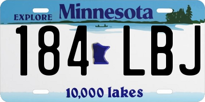 MN license plate 184LBJ