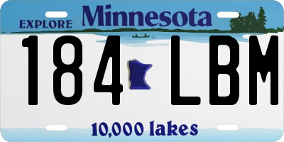 MN license plate 184LBM