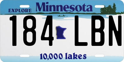 MN license plate 184LBN