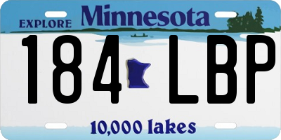 MN license plate 184LBP