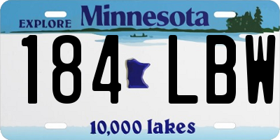 MN license plate 184LBW