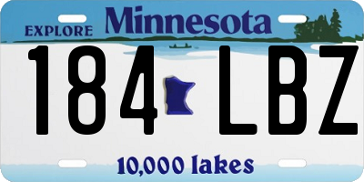 MN license plate 184LBZ