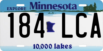 MN license plate 184LCA