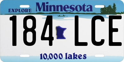 MN license plate 184LCE