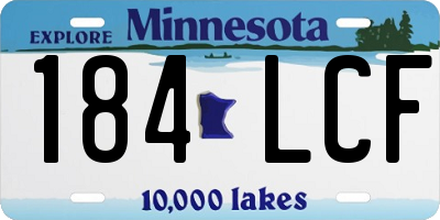 MN license plate 184LCF