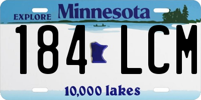 MN license plate 184LCM