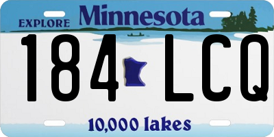 MN license plate 184LCQ