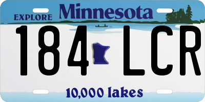 MN license plate 184LCR