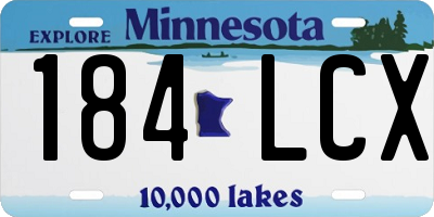 MN license plate 184LCX