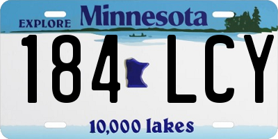 MN license plate 184LCY
