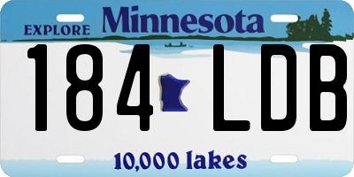 MN license plate 184LDB