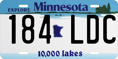 MN license plate 184LDC