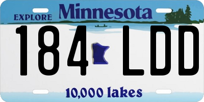 MN license plate 184LDD