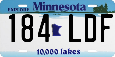 MN license plate 184LDF