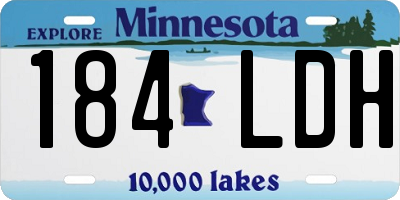 MN license plate 184LDH
