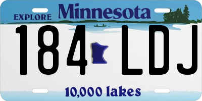 MN license plate 184LDJ
