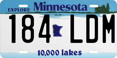 MN license plate 184LDM