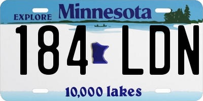 MN license plate 184LDN