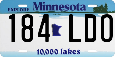 MN license plate 184LDO