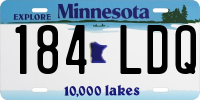 MN license plate 184LDQ