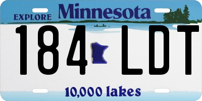 MN license plate 184LDT