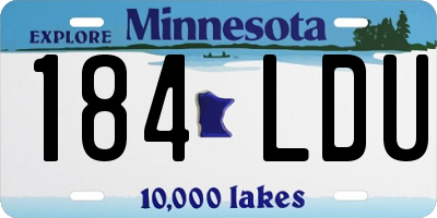 MN license plate 184LDU