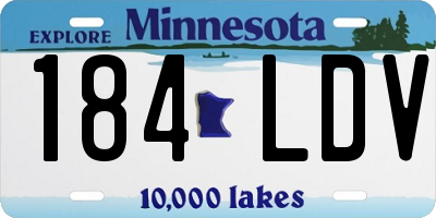 MN license plate 184LDV