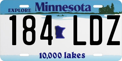 MN license plate 184LDZ