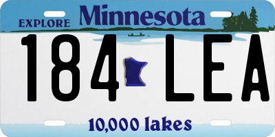 MN license plate 184LEA