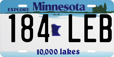 MN license plate 184LEB