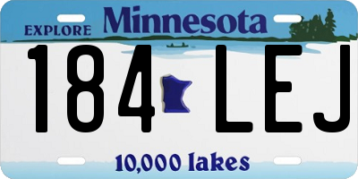 MN license plate 184LEJ