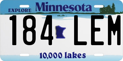 MN license plate 184LEM